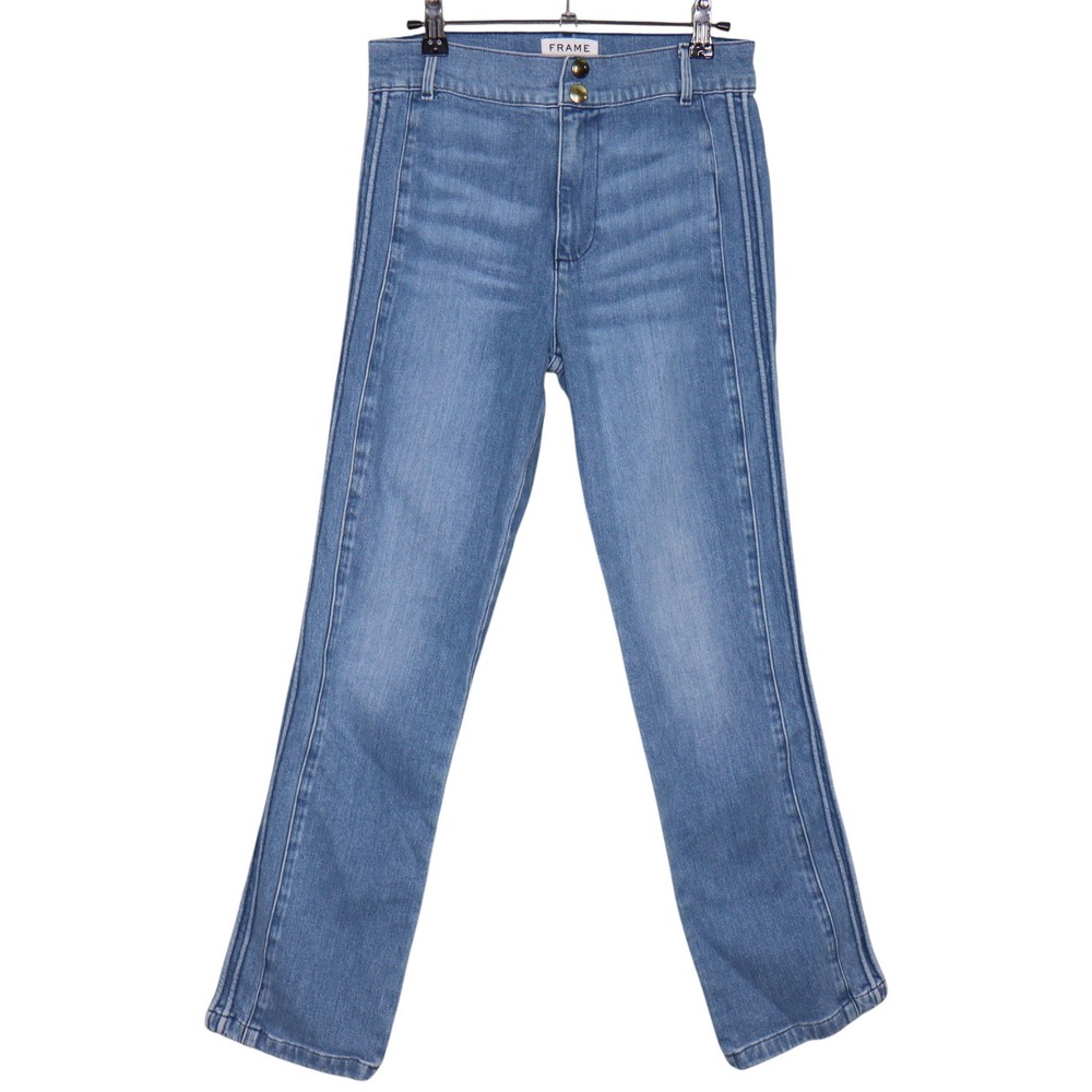 FRAME Denim Parisian Leon Jeans Womens Size 25 Light Wash High Rise Straight Leg